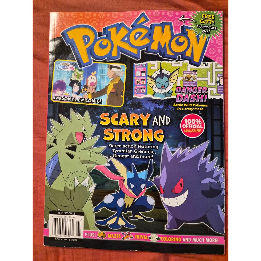 Pokemon Official Magazine TISP Specials Tyranitar Gengar Greninja Comic Puzzles